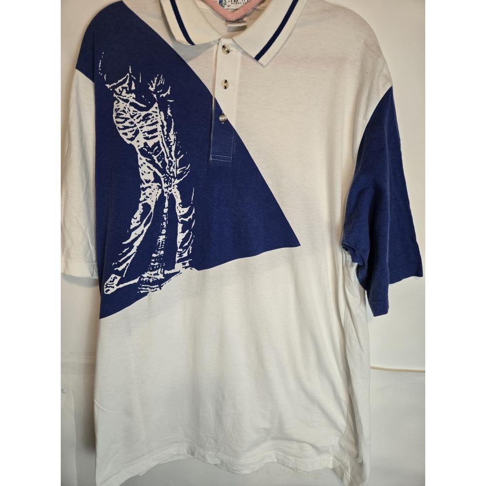 Vintage Y2k Players By Van Heusen Polo Shirt Golf Colorblock Sz Large Swing Shot